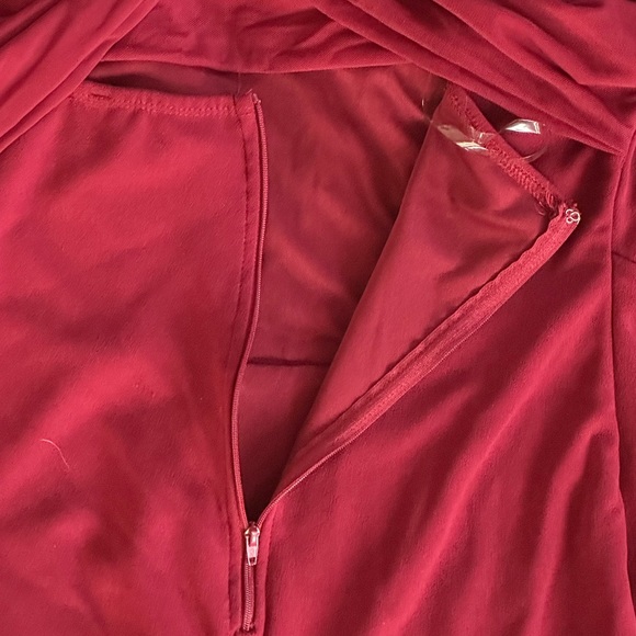 {Fashion House} Midi length High Leg Slit Fitted bodycon fitted dress - Picture 9 of 10